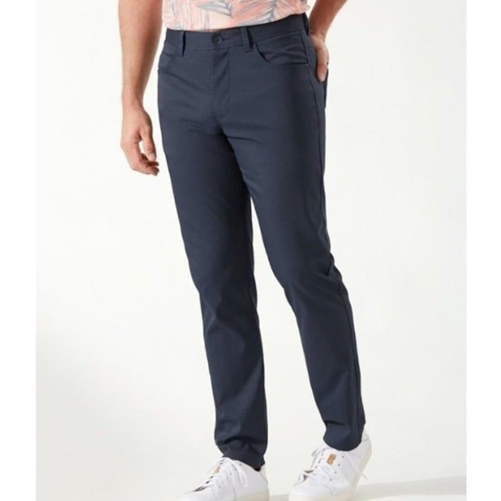 Tommy Bahama Pants Mens Island Zone Performance Straight Blue 5 Pocket UPF 30